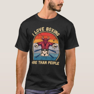 T-shirt Vintage Bull I Love Boxing Plus Que Les Gens Boxin