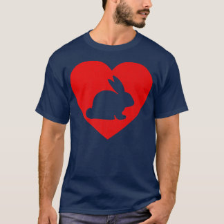 T-shirt Vintage Bunny Red Heart Amoureux des animaux Valen