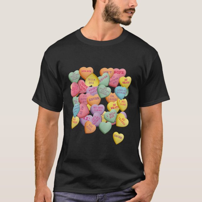 T-shirt Vintage Candy Conversation Hearts (Devant)