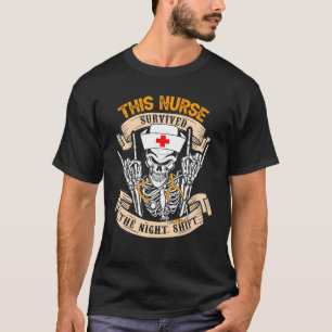 T-shirt Vintage Cette Infirmière Survivait Le Skelet Night