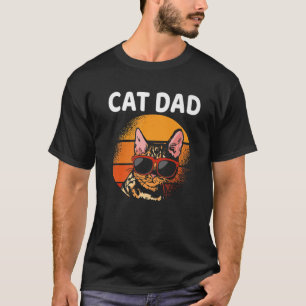 T-shirt Vintage Chat Papa Retro Style Fête des pères Homme