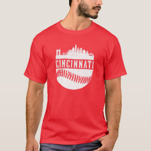 T-shirt Vintage Cincinnati Baseball Skyline Retro cadeau r