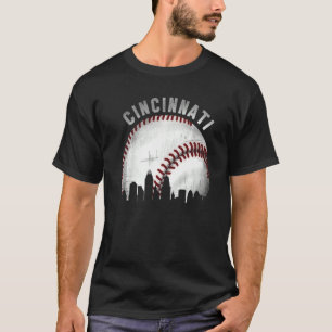 T-shirt Vintage Cincinnati Skyline City Baseball