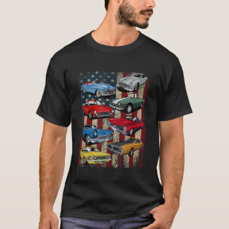 T-shirt Vintage classique Muscle Car Retro American Drapea