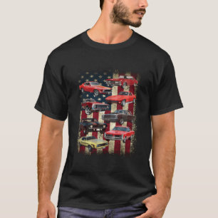 T-shirt Vintage classique Muscle Car Retro American Drapea