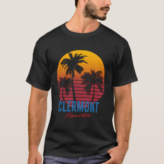 T-shirt Vintage Clermont Floride Palmiers Sunset Fl Retr