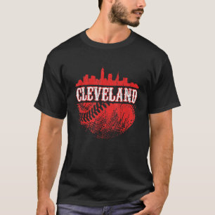T-shirt Vintage Cleveland Skyline City Baseball Rencontré