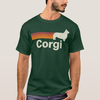 T-shirt Vintage Corgi Retro Maman Papa Chien