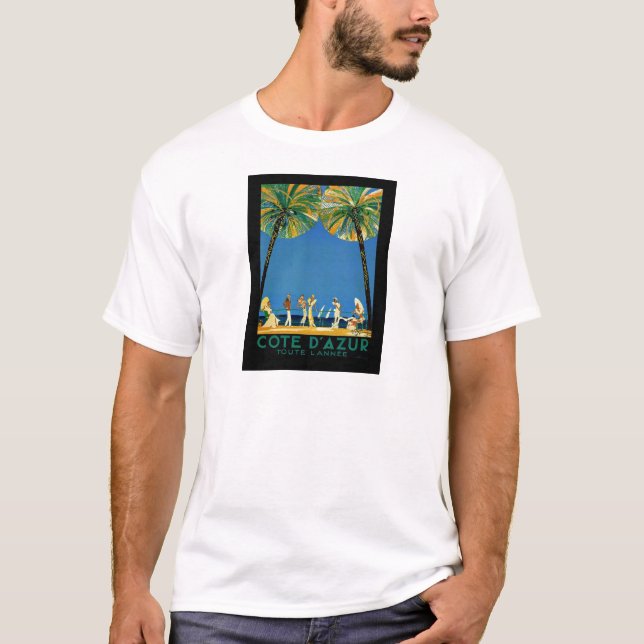 T-shirt Vintage Côte d'Azur Voyage en France (Devant)
