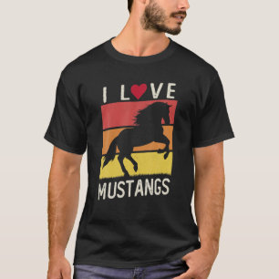 T-shirt Vintage coucher de soleil animal sauvage Mustang C