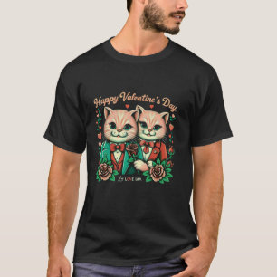 T-shirt Vintage Couple mignonne Amoureux des chats Bonne S
