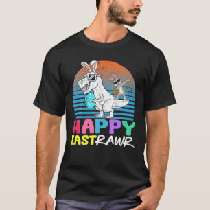 T-shirt Vintage Cute Trex Dino Joyeux Pâques Pâques