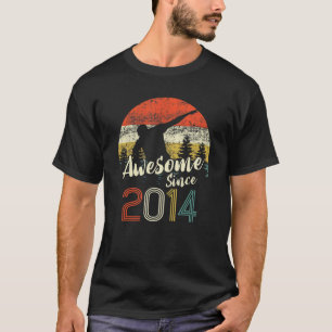 T-shirt Vintage Dabbing Awesome depuis 2014 9e anniversair