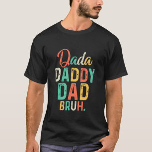 T-shirt Vintage Dada Papa Papa Bruh Citations Fatheru2019s