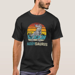 T-shirt Vintage Daddysaurus T Rex Dinosaur Papa Saurus Hal