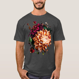 T-shirt Vintage Dahlia Inspirée Fleur Plante Lover Funny g
