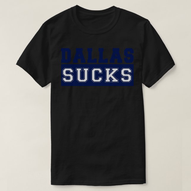 T-SHIRT VINTAGE DALLAS SUCKS BLEU (Design devant)