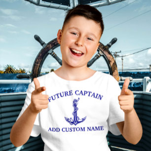 T-shirt Vintage de Ancre nautique Nom du capitaine futur