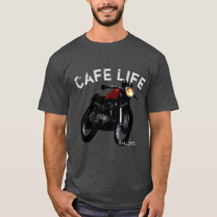 T-shirt vintage de moto de coureur de café "de la