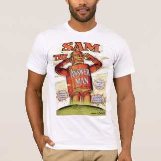 T-shirt vintage de robot d'homme de réponse de Sam