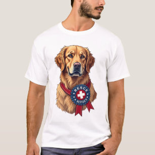 T-shirt vintage de sauvetage de Golden Retriever p