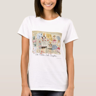 T-shirt vintage de tabliers de fille de mère
