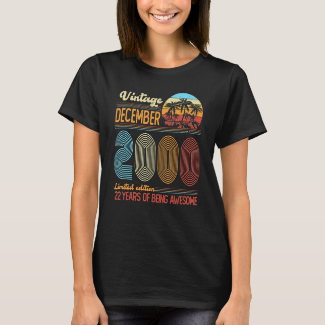 T-shirt Vintage décembre 2000 Anniversaire (Devant)