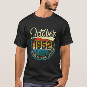 T-shirt Vintage Décoloré Octobre 1952 69E Don Anniversaire