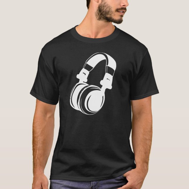 T-shirt vintage d'écouteur (foncé) (Devant)