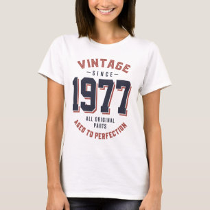 T-shirt Vintage Depuis 1977 Cadeau Anniversaire