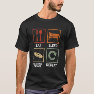 T-shirt Vintage Dire Manger Dormir Ultime Frisbee Répéter