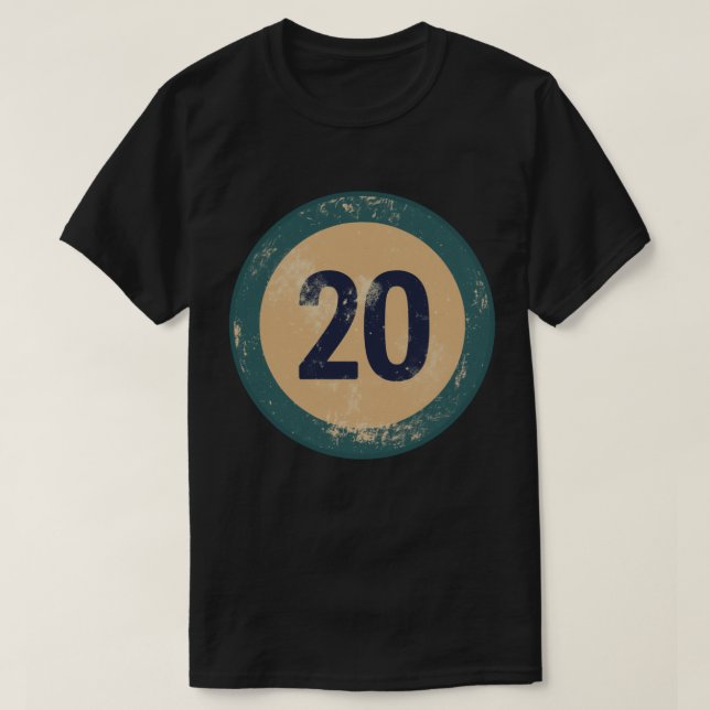 T-shirt Vintage Distressed Number 20 (Design devant)
