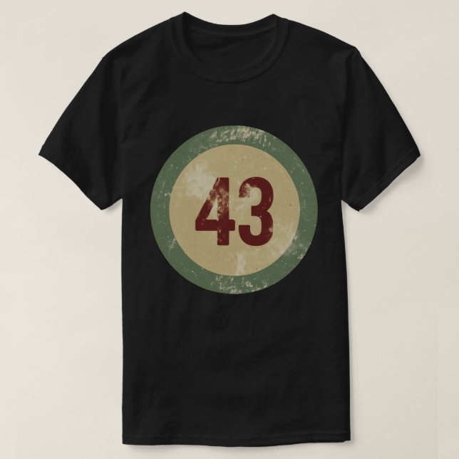 T-shirt Vintage Distressed Number 43 (Design devant)