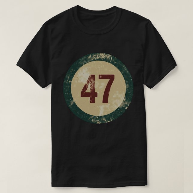 T-shirt Vintage Distressed Number 47 (Design devant)