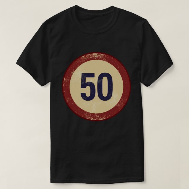 T-shirt Vintage Distressed Number 50 (Design devant)