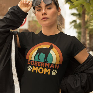 T-shirt Vintage Doberman Chien Maman coucher de soleil