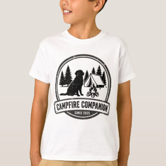 T-shirt Vintage Dog Camping - Campfire Companion Retro 