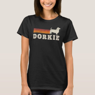 T-shirt Vintage Dorkie Retro Maman Papa Chien