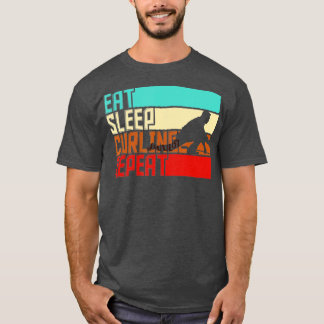 T-shirt Vintage Dormir Répéter le curling