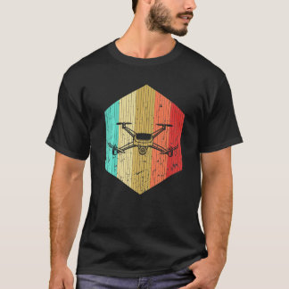 T-shirt Vintage Drone Pilot Retro Drone Flying Quadcopter 