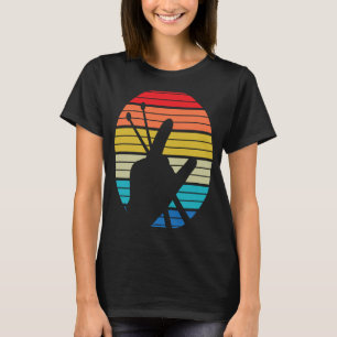 T-shirt Vintage Drummer Drum Sticks Rock & Roll Hand Horns