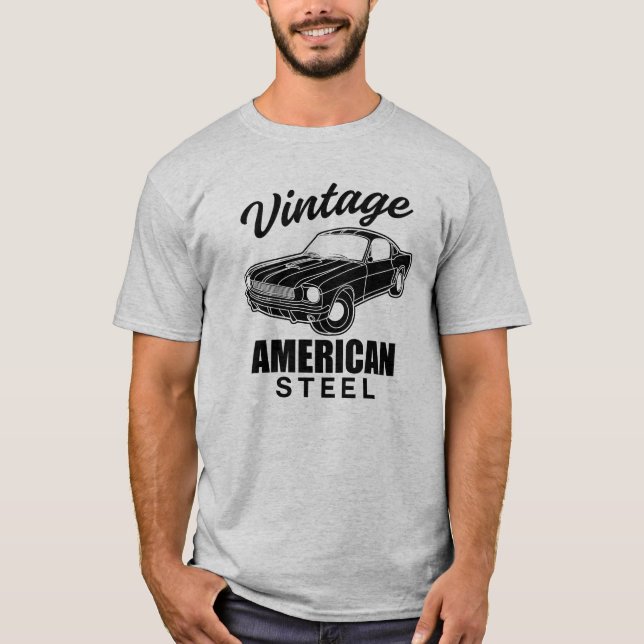 T-shirt vintage en acier américain (Devant)