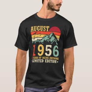 T-shirt Vintage En Août 1956 66 Ans D'Être Awesome L