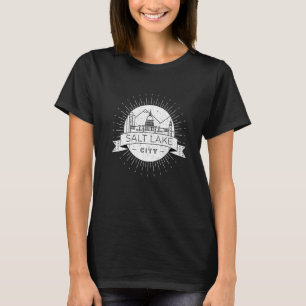 T-shirt Vintage en détresse Minimale Salt Lake City Skylin