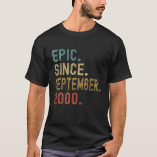 T-shirt Vintage Epic Depuis Septembre 2000 Drôle 21 Ans O