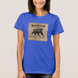T-shirt Vintage Étiquette Saumon Kodiak