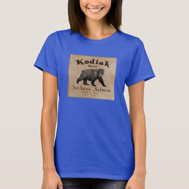 T-shirt Vintage Étiquette Saumon Kodiak (Devant)
