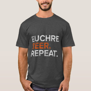 T-shirt Vintage Euchre Beer Repeat Funny