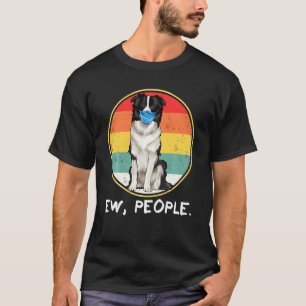 T-shirt Vintage Ew Personnes Bordure Collie Chien Portant
