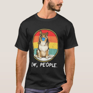 T-shirt Vintage Ew Personnes Collie Chien Portant Un Masqu
